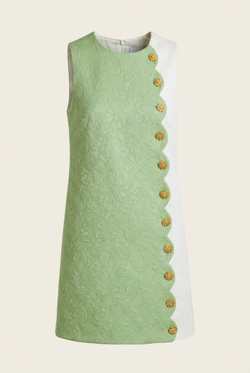 Etta Mini Dress - Green White
