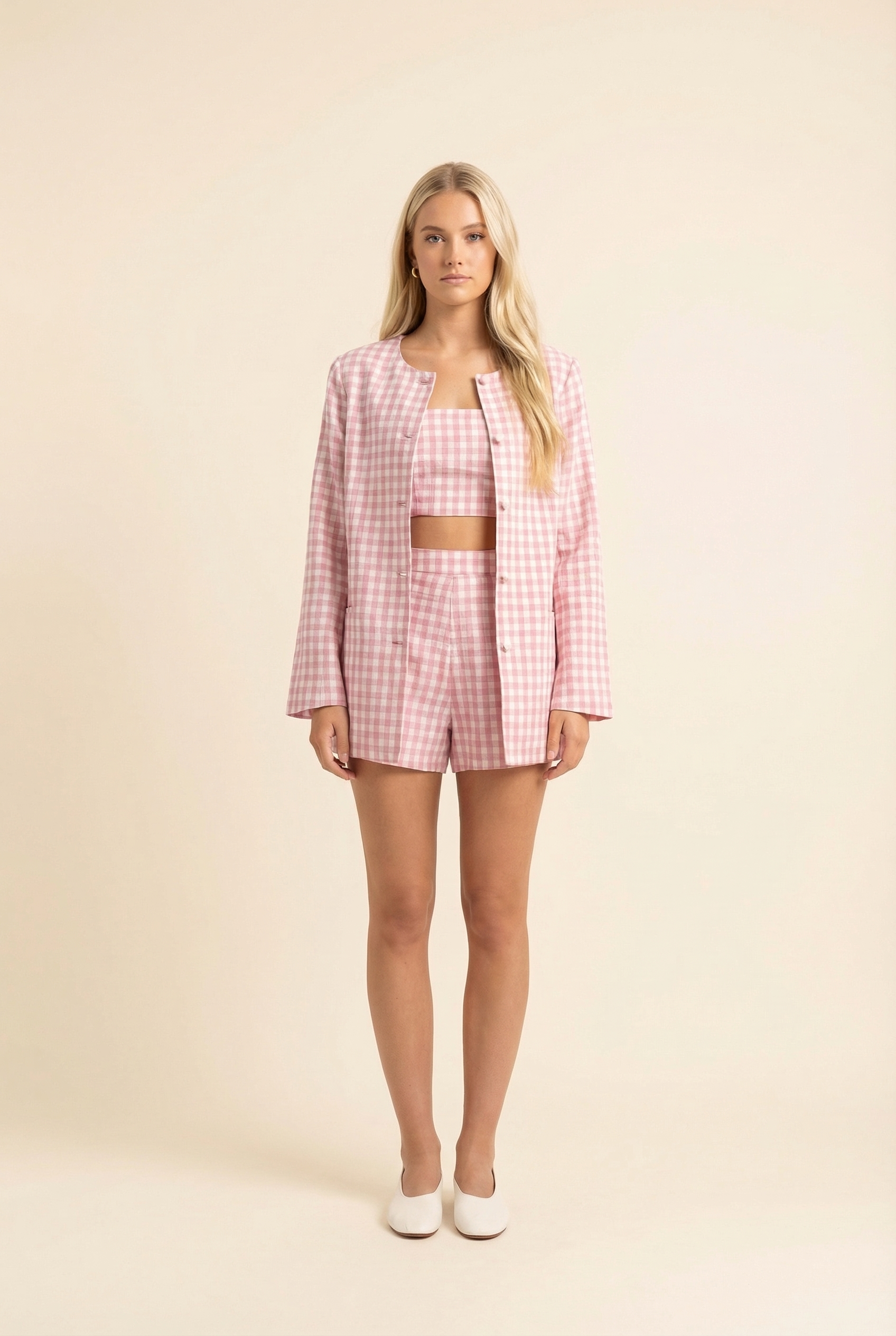 Riviera Paige Gingham Shorts & Jacket