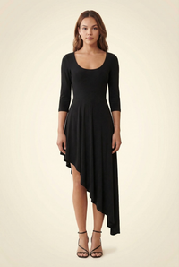 Reversible Diagonal Flared Dress