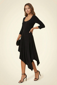 Reversible Diagonal Flared Dress