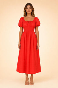 Geranium Poplin Dress