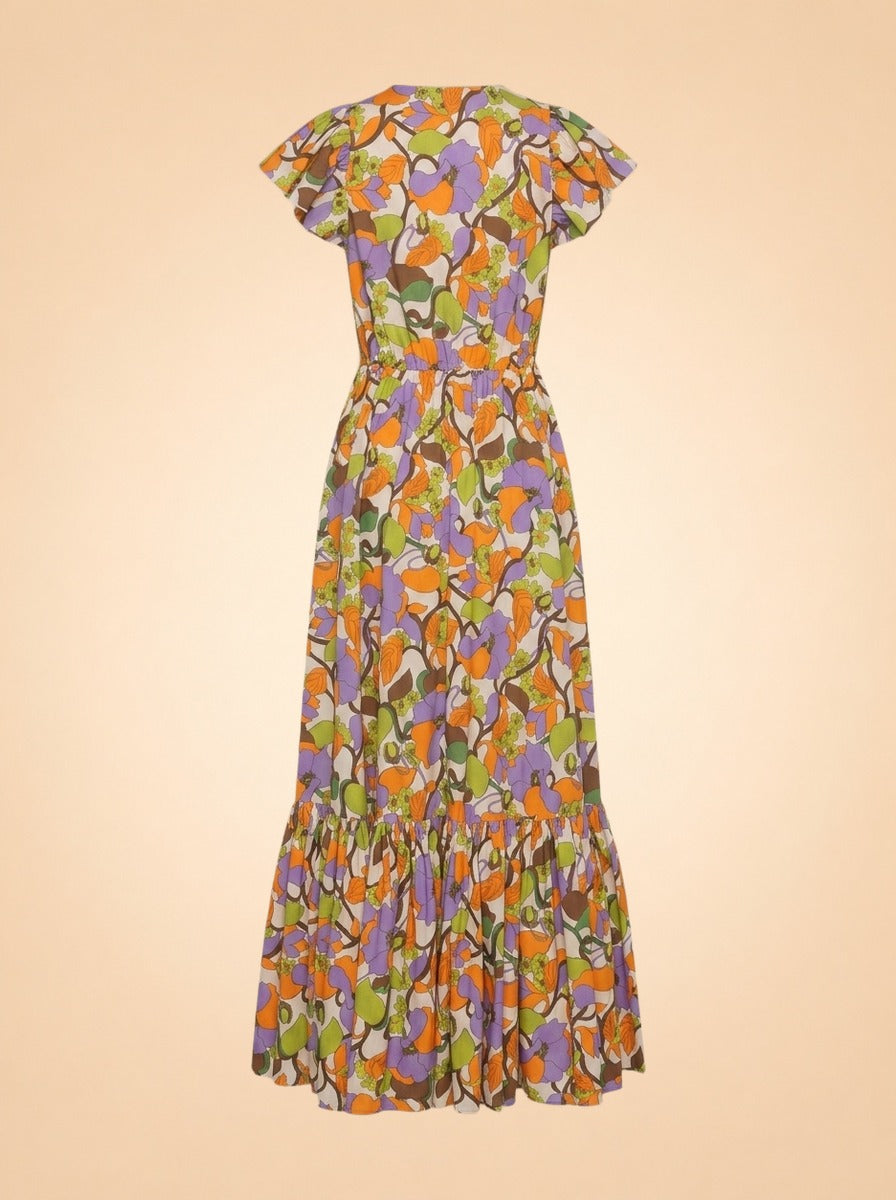 Abstract Floral-Print Midi
