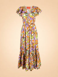 Abstract Floral-Print Midi