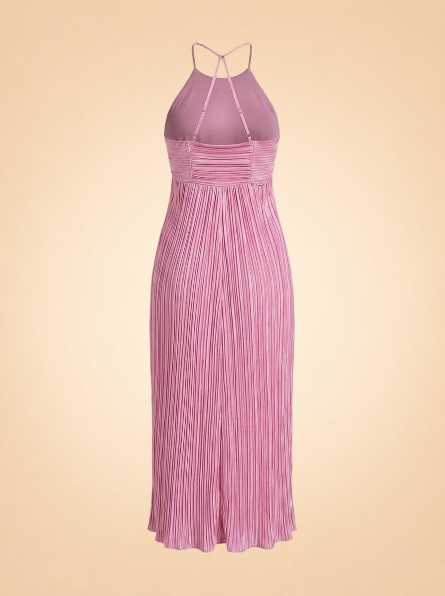 Angelina Pink Pleated Maxi ghost_back