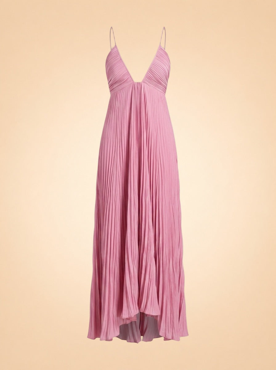 Angelina Pink Pleated Maxi ghost_front