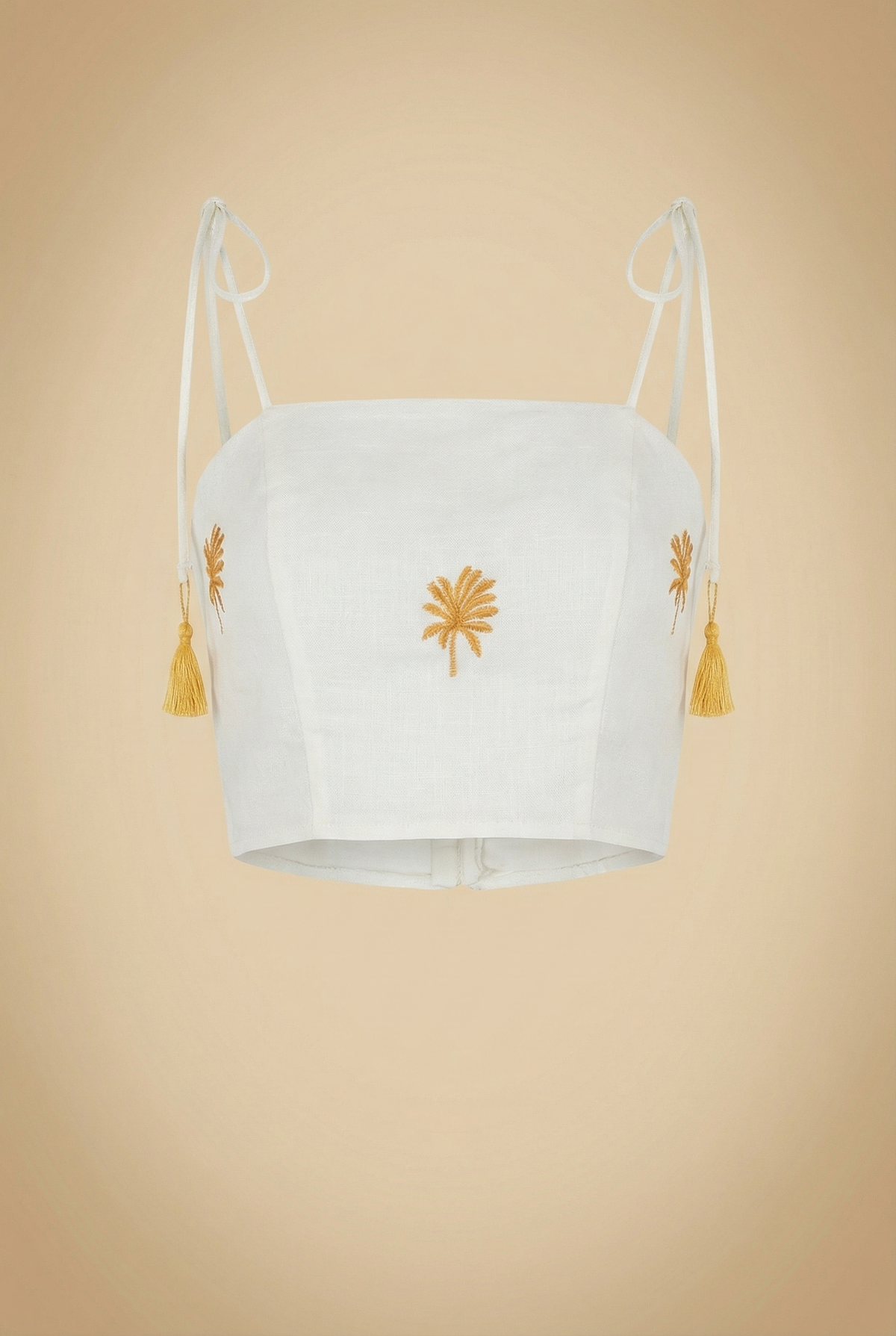 Palm Embroidered Crop Top