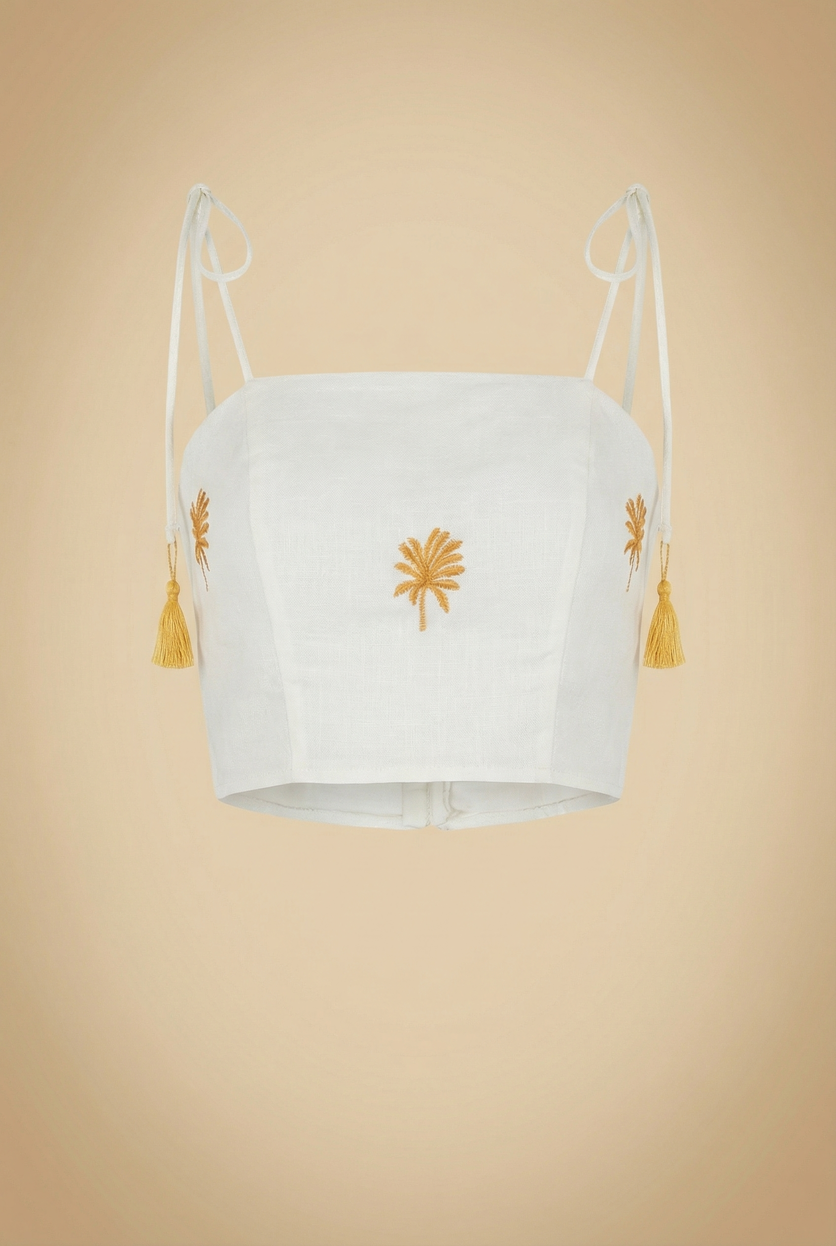 Palm Embroidered Crop Top
