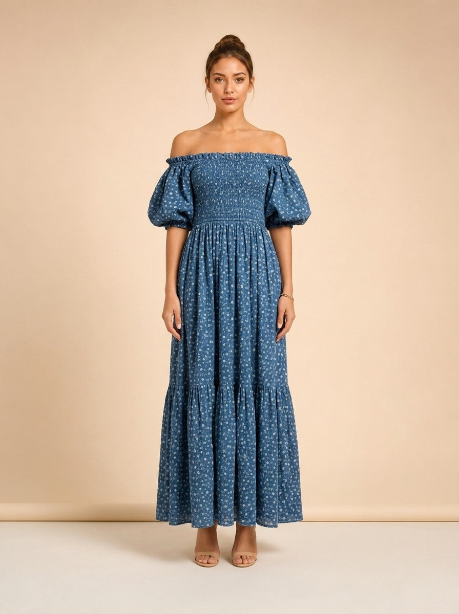 Aurora Puff Sleeve Dress model_front