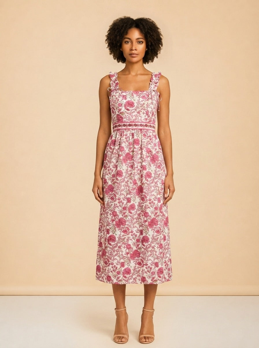 Bailey Midi in Carmine model_front