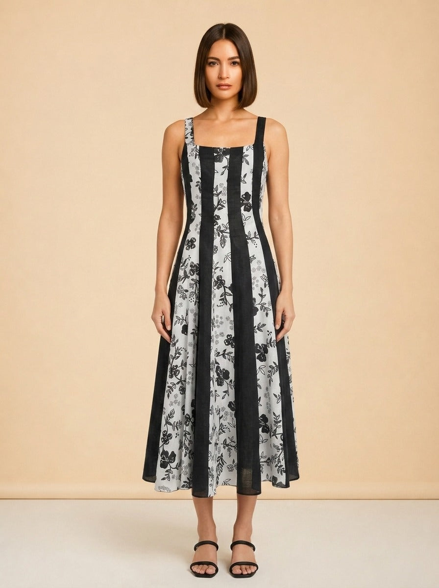 Black Linen Midi