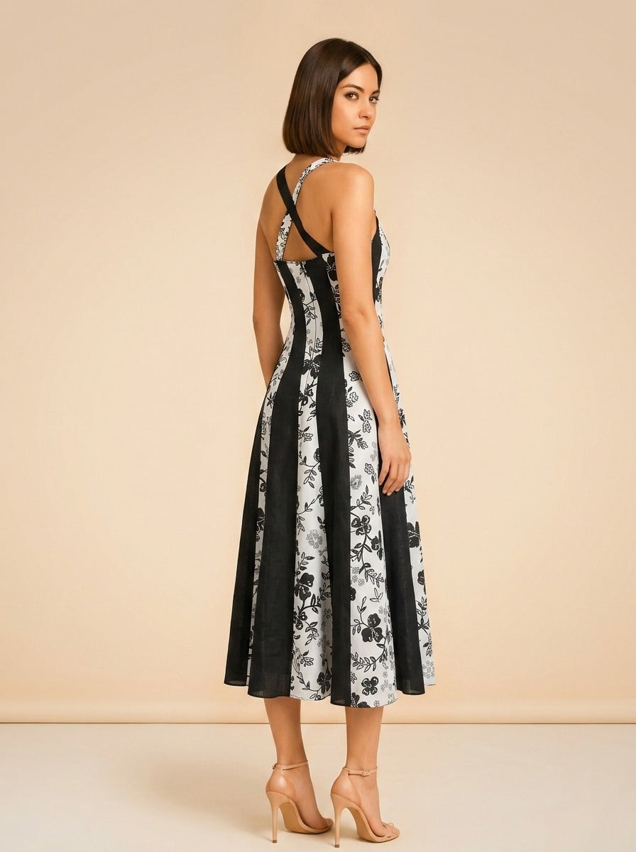 Black Linen Midi