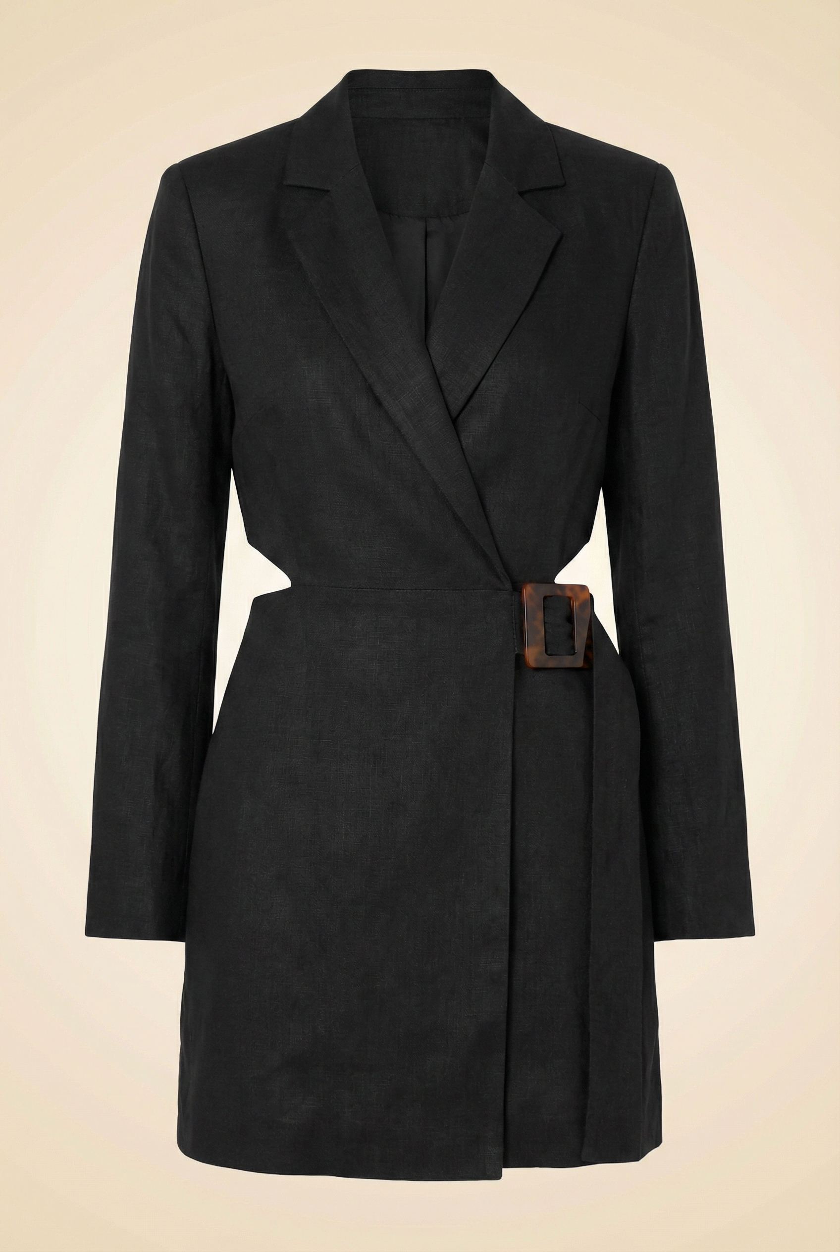 Black Mini Dress with Brown Belt