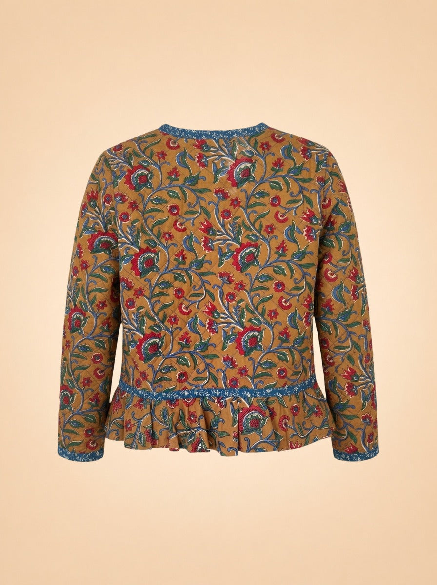Brown & blue quilted jacket ghost_back