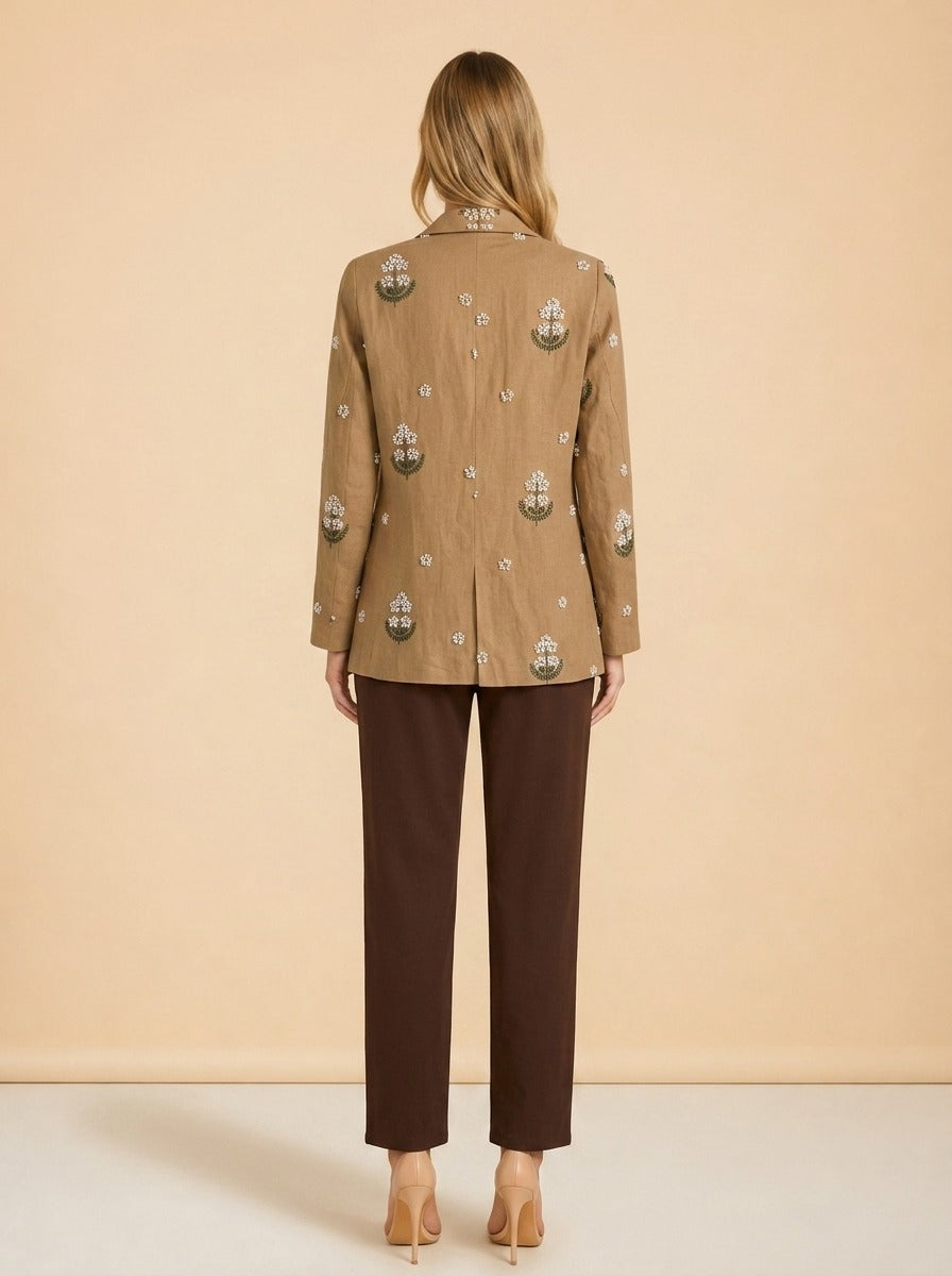 Brown jacket (embroidered) model_back