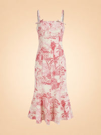 Calista Sleeveless Toile Print Midi Dress ghost_front