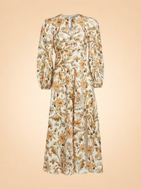 Chintz Floral Linen Midi-Dress ghost_front