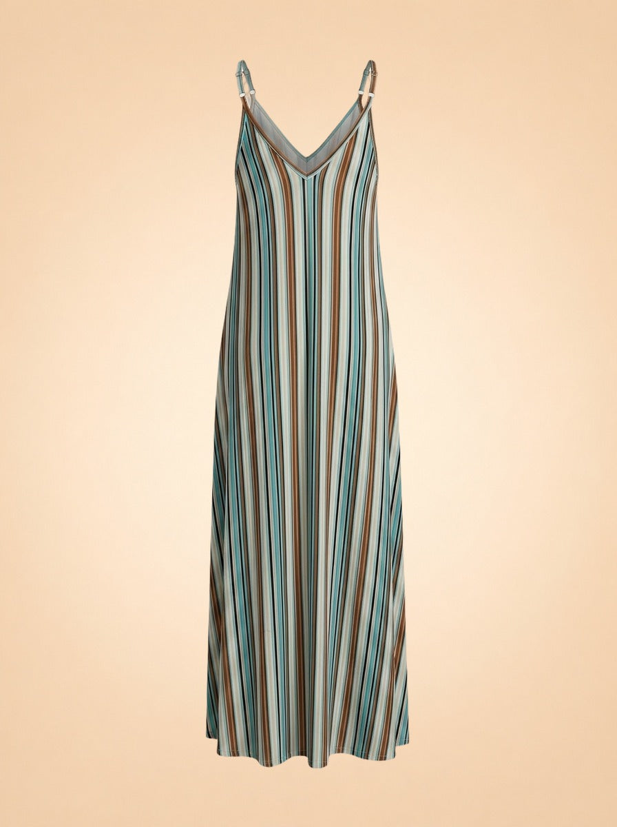 Clara Striped Sleeveless Maxi Dress