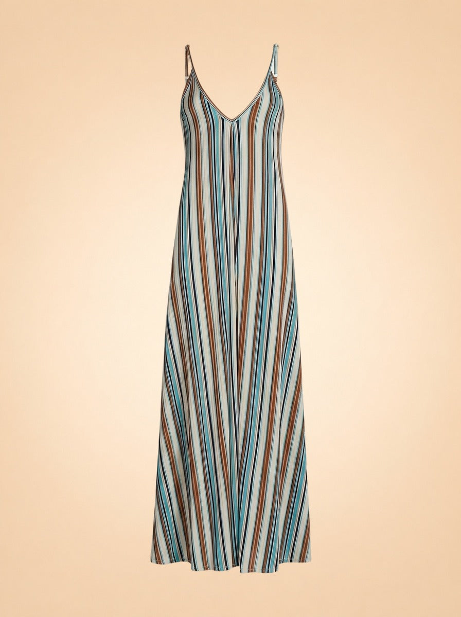 Clara Striped Sleeveless Maxi Dress