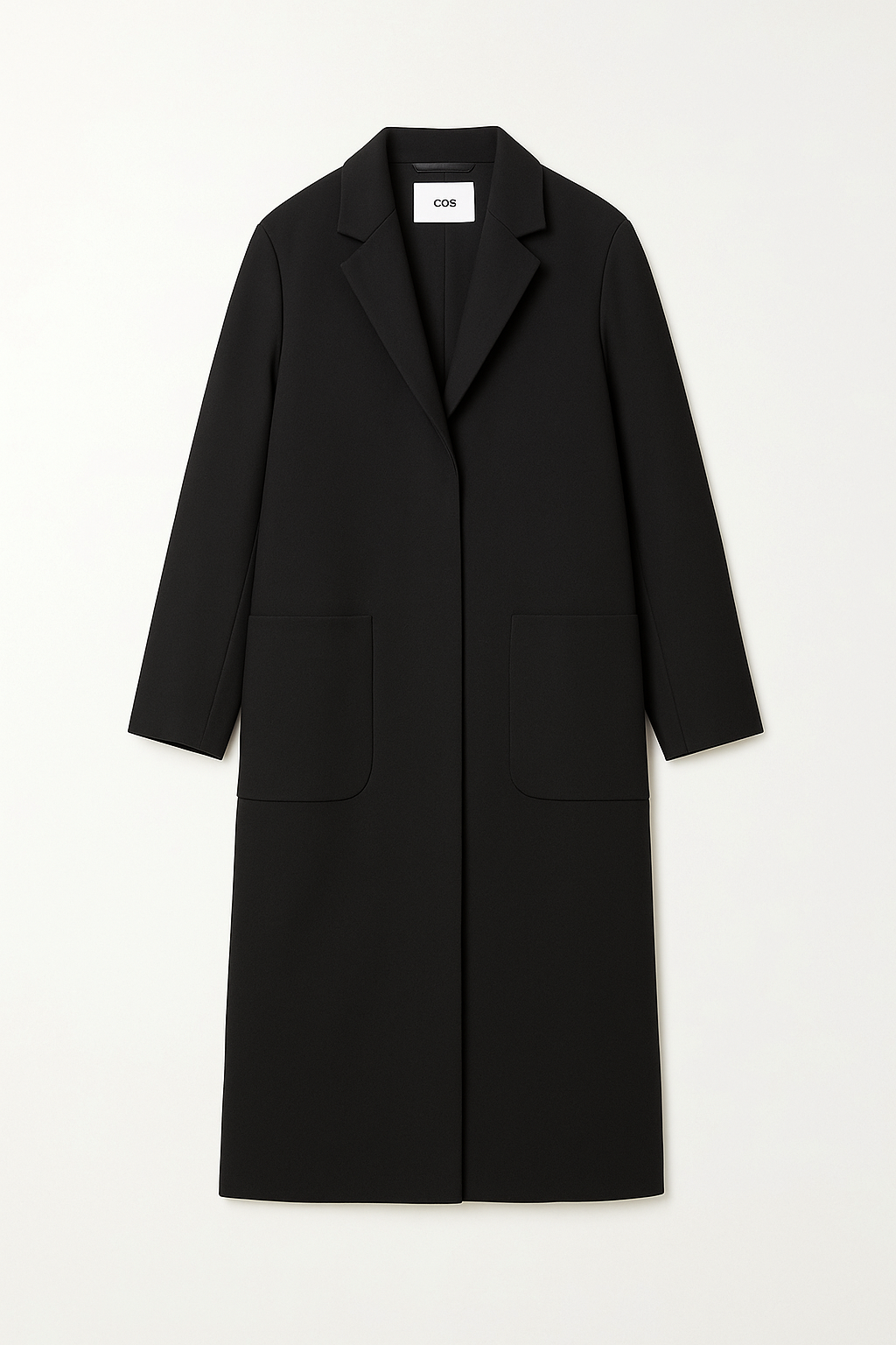 COS Minimalist Coat in Black - Front View