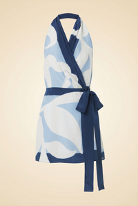 SIR Portia Printed Silk Satin Wrap Dress