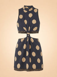 Proenza Schouler Cutout Polka-Dot Crepe Midi Dress — front