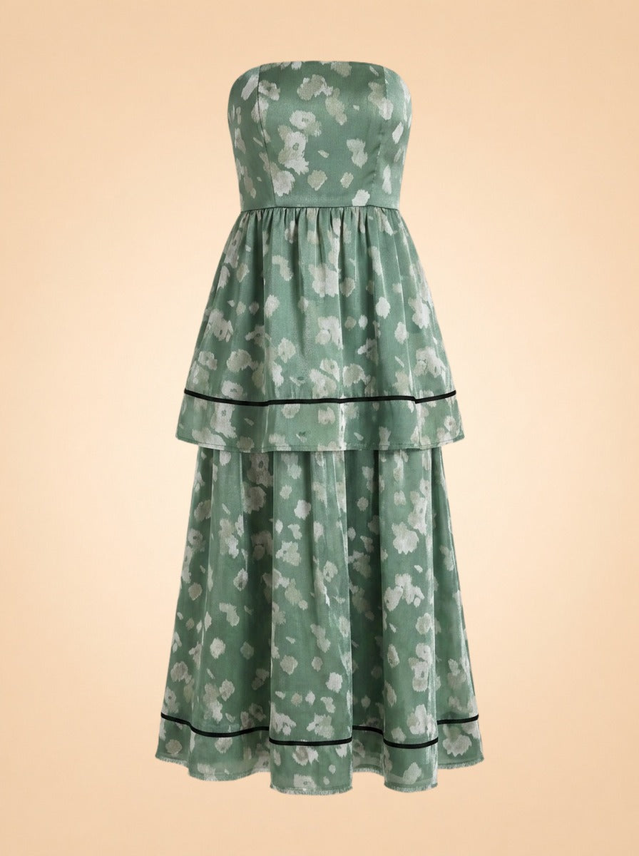 Daisy Dress in Green Blurry Magnolia