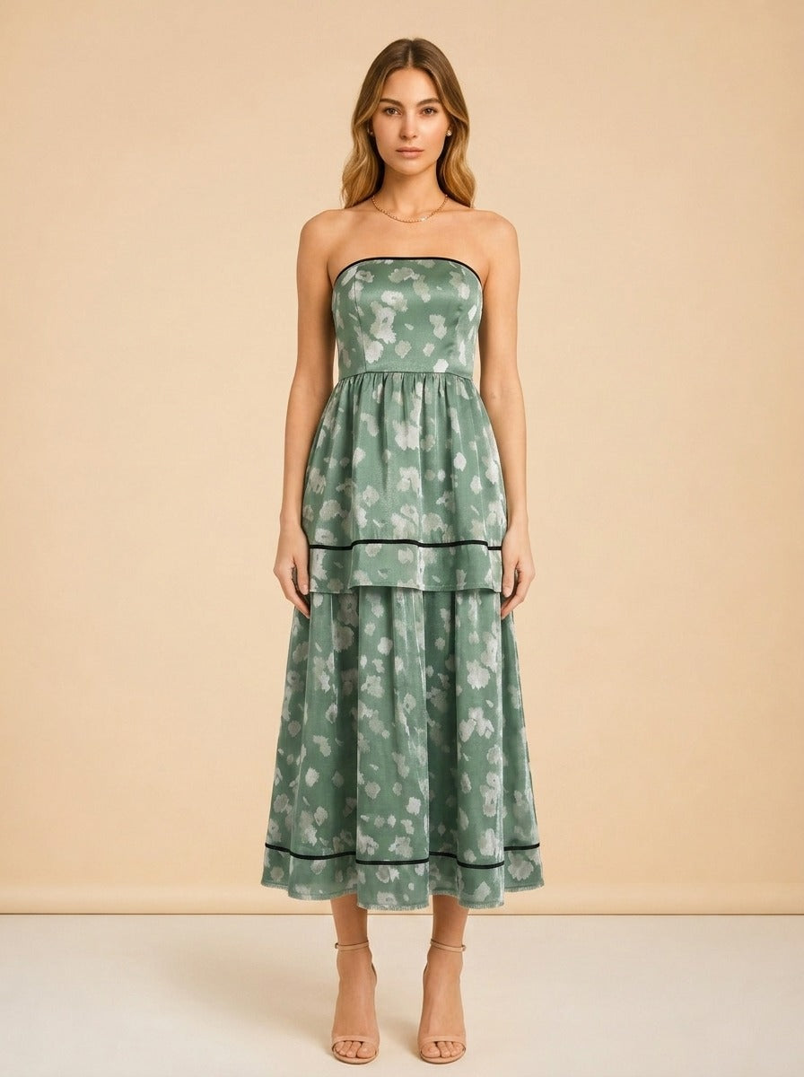 Daisy Dress in Green Blurry Magnolia