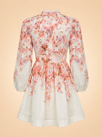 Devi Plunge Neck Linen Mini Dress ghost_back