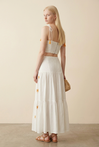 Palm Embroidered Skirt