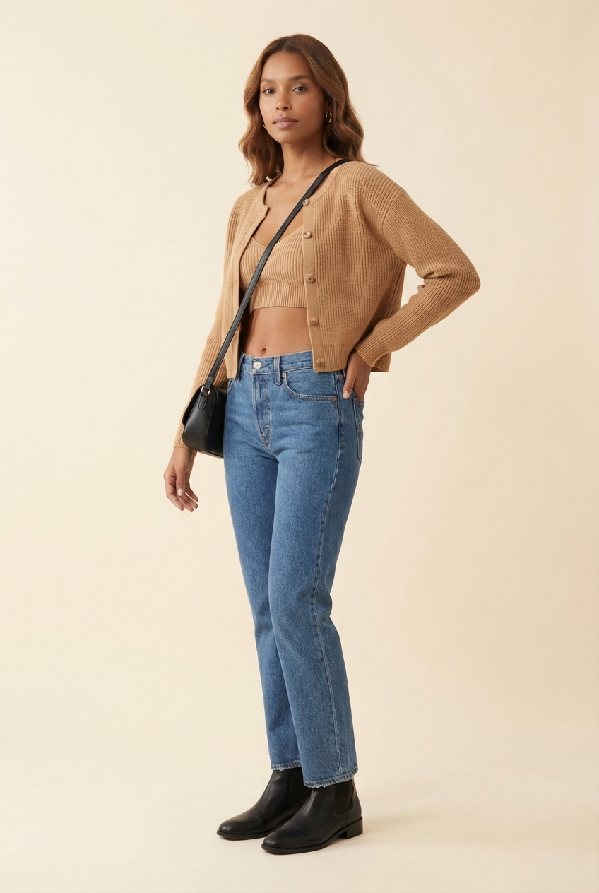 High Rise Slim Straight Jeans