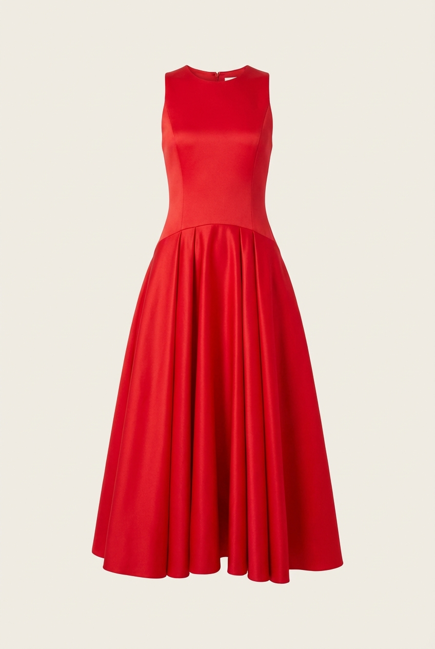 Adley Drop Waist Midi Dress - Front