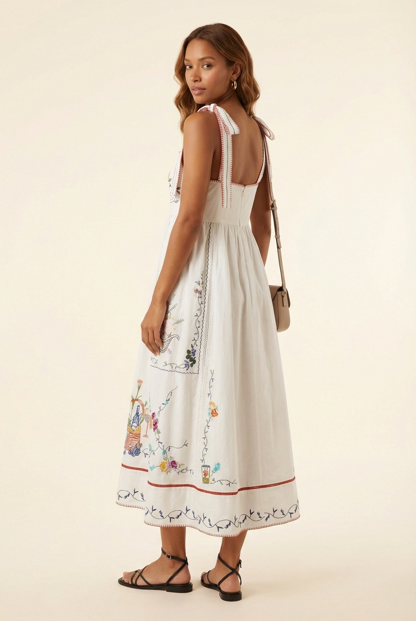 Stefy Floral Cotton Midi-Dress