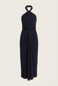 Kaily Draped Halter Maxi Dress - Front
