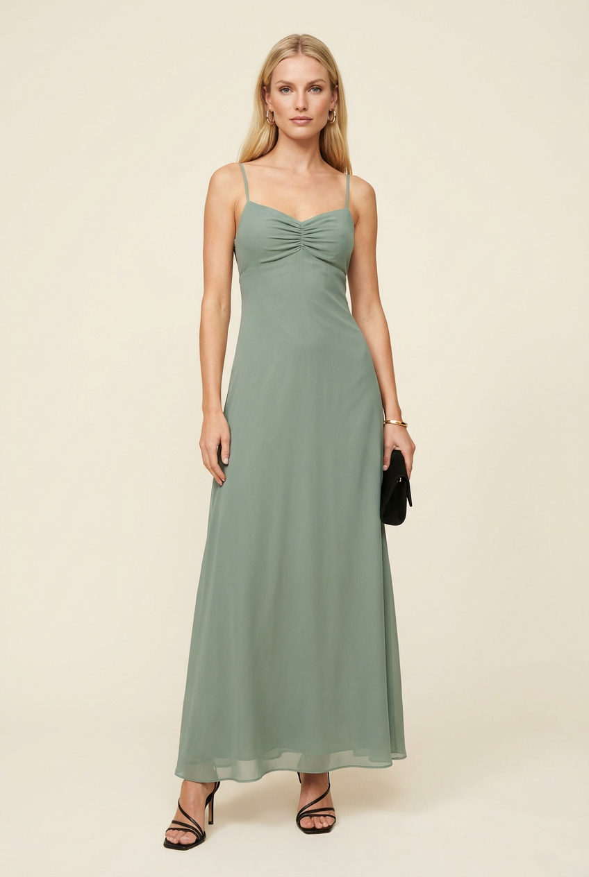 Cebba Georgette Maxi Dress - Model #1