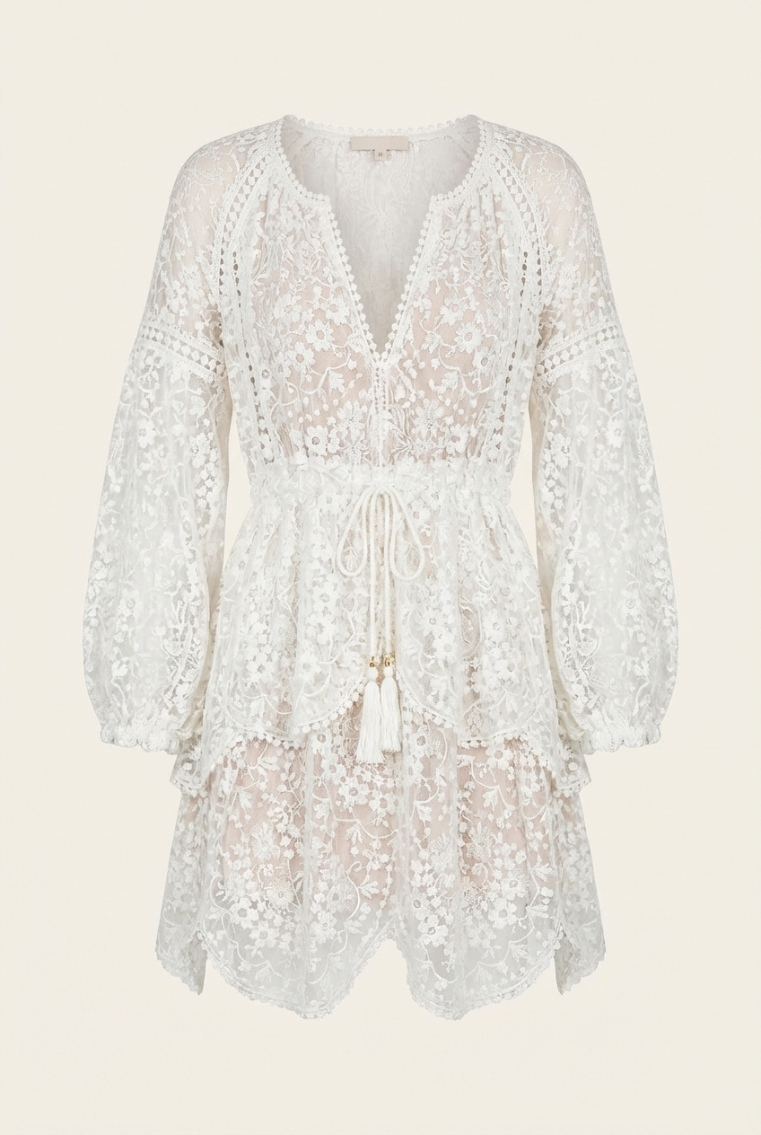 Gossamer Scallop Short Dress - Front