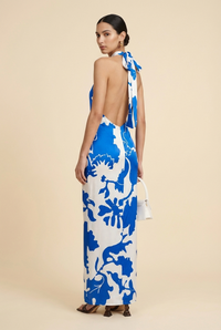 Halter Silk Maxi Dress - Model #4