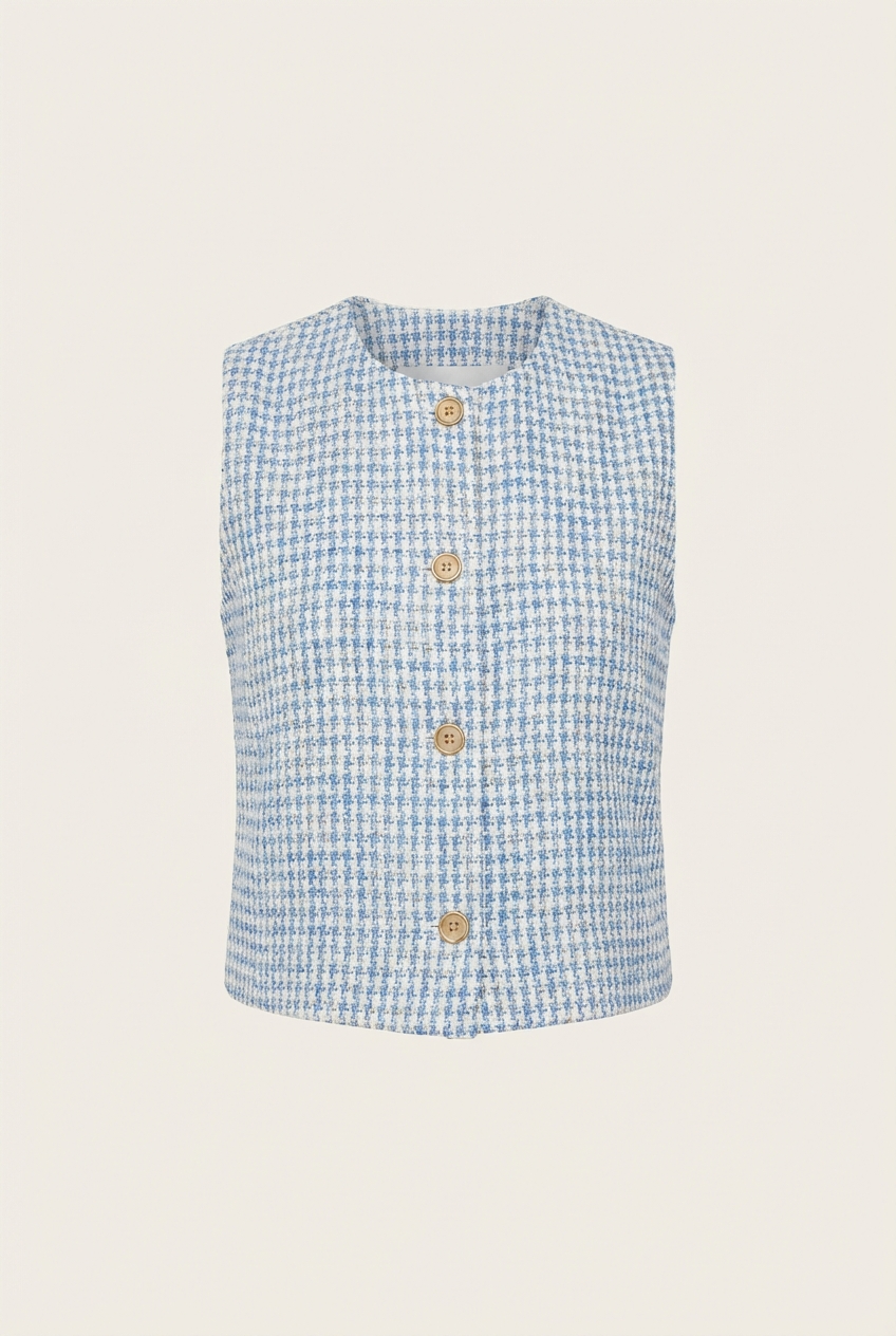 Iona Tweed Vest - Front