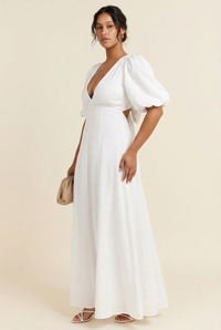 Aisle Linen Backless Long Dress - Model #2