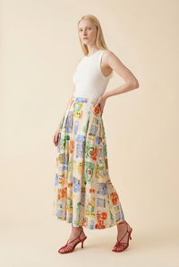 Alexis Citrus Grove Print Skirt - Model #2
