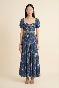 Floral Tiered Midi Dress - Model #1