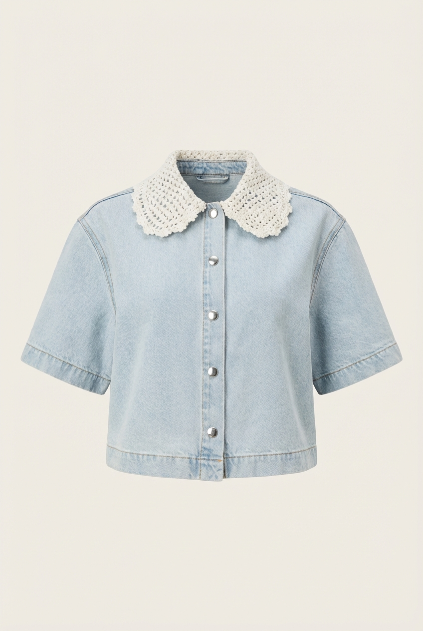 Crochet Collar Shirt - Front