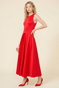 Adley Drop Waist Midi Dress - Model #2