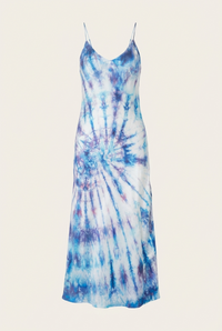 Silk Tie Dye Slip Dress - Front