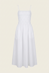Delta Midi Dress Optic White - Front