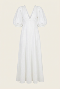 Aisle Linen Backless Long Dress - Front