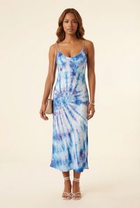 Silk Tie Dye Slip Dress - Model #1
