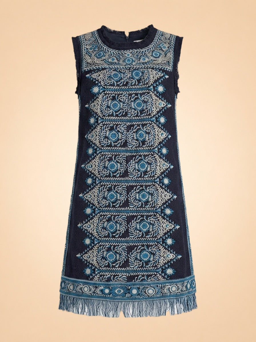 Sea New York Edwina Embroidery Dress (navy/blue) — front