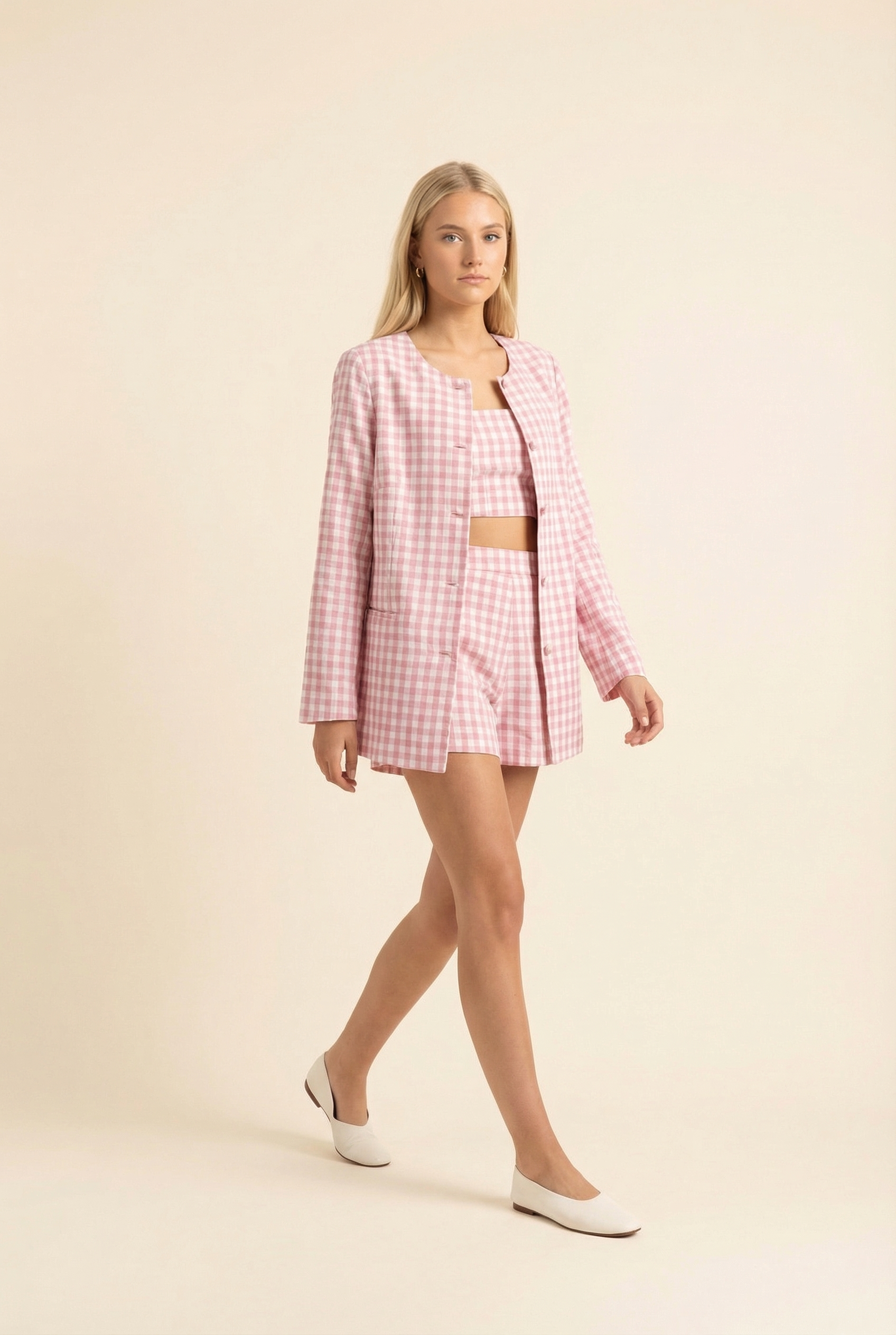 Riviera Paige Gingham Shorts & Jacket