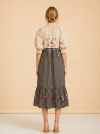 Eliza Embroidered Maxi Dress model_back