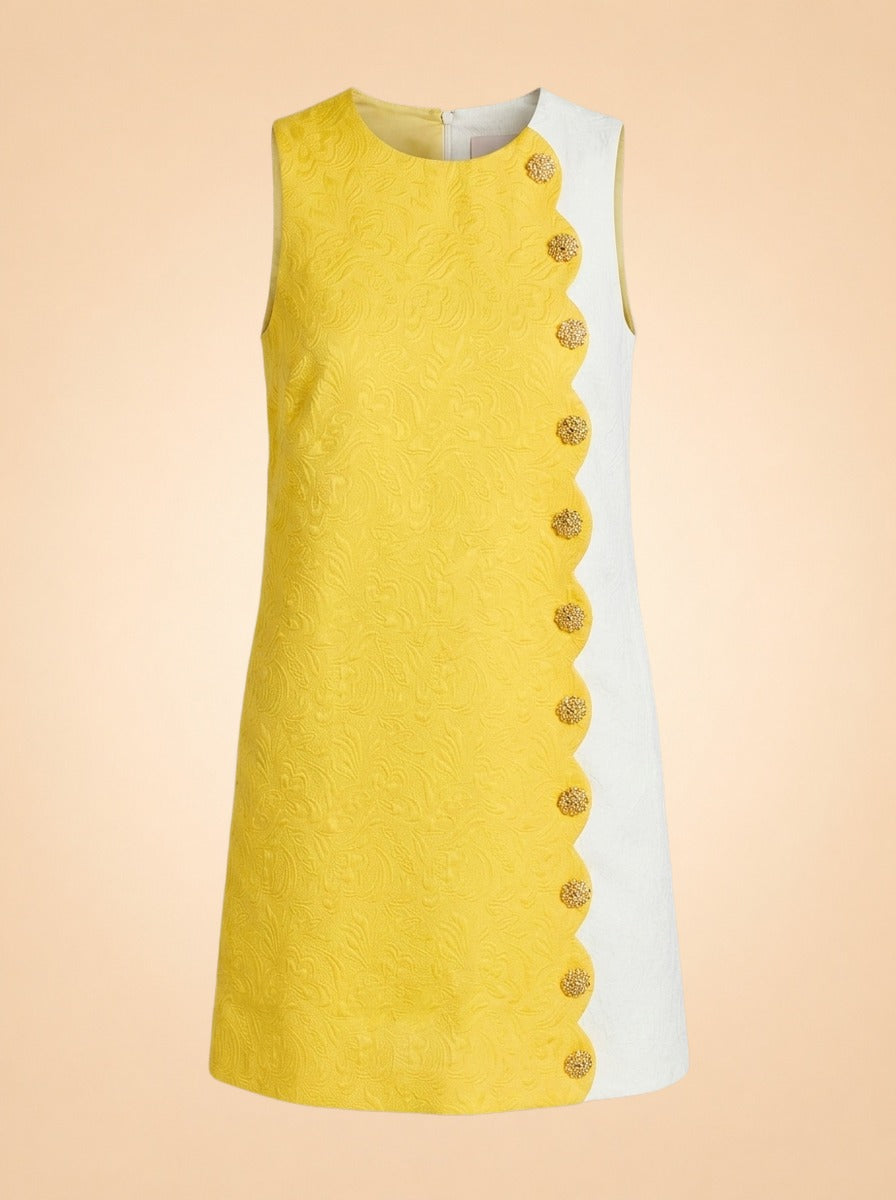 Etta Scallop Mini Dress by Mestiza — front detail